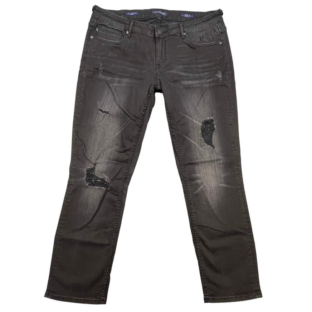 Vigoss Black Distressed The Thompson Tomboy Jeans Womens 31 Y2K Style